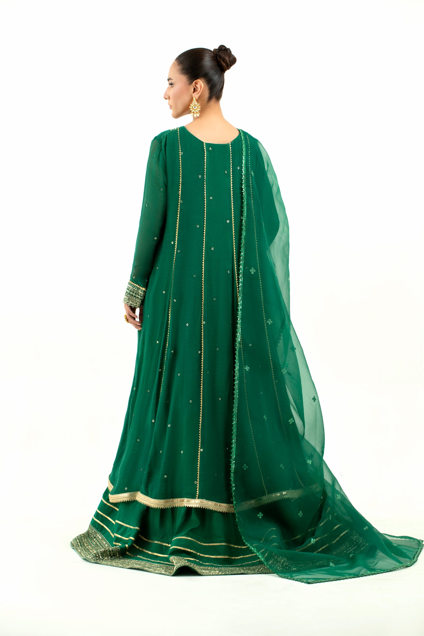 2 Piece - Embroidered Cotton Staple Khadi Net Suit LFP1136