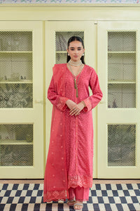 3 Piece - Embroidered Viscose Jacquard Suit P001171