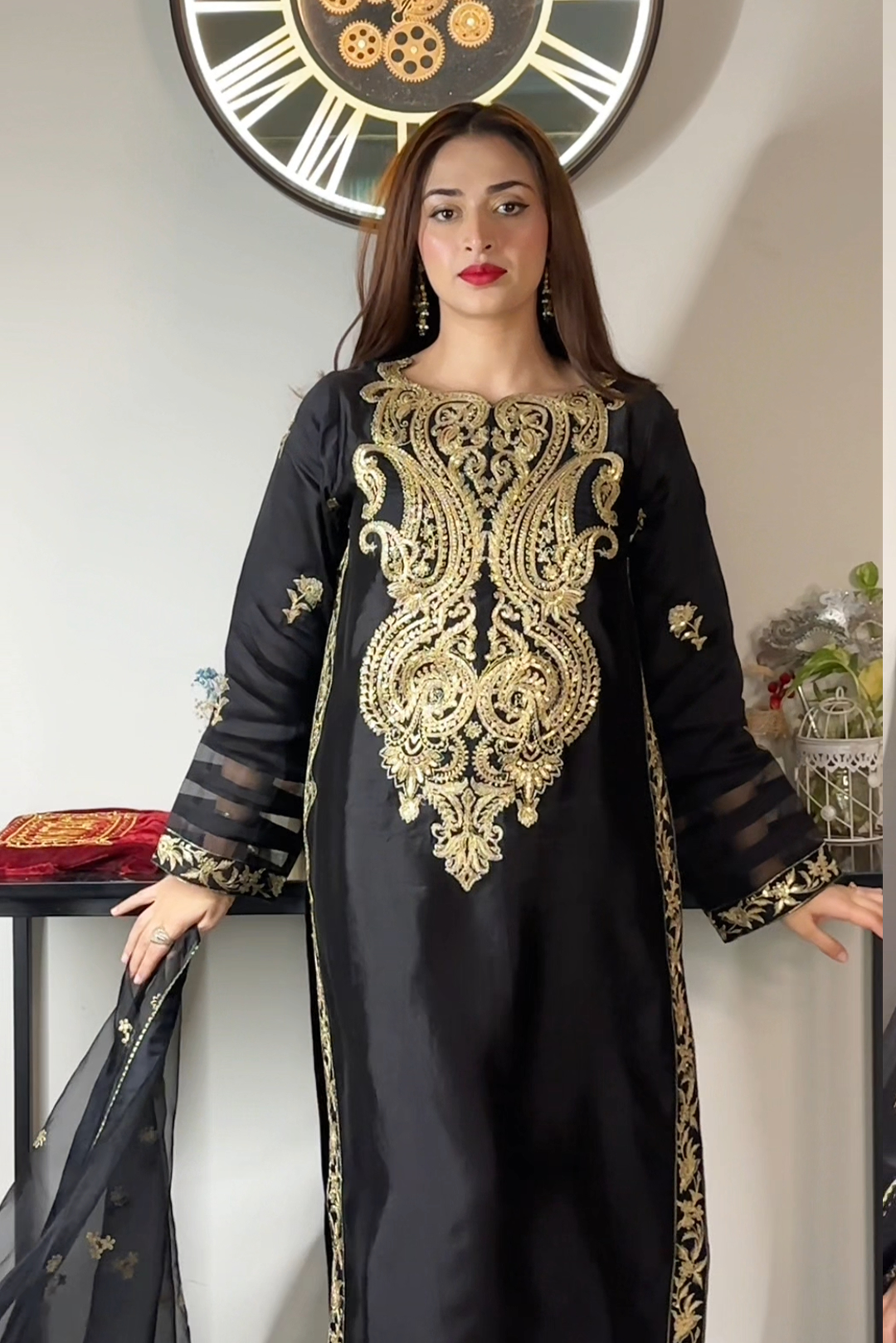 3 Piece - Premium Pure Silk Embroidered Suit LFP1145