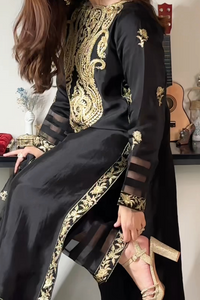 3 Piece - Premium Pure Silk Embroidered Suit LFP1145