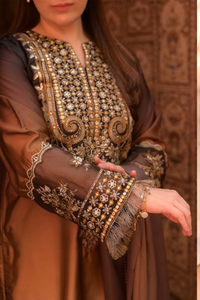 3 Piece - Embroidered Shamoz Silk Suit LFP1154