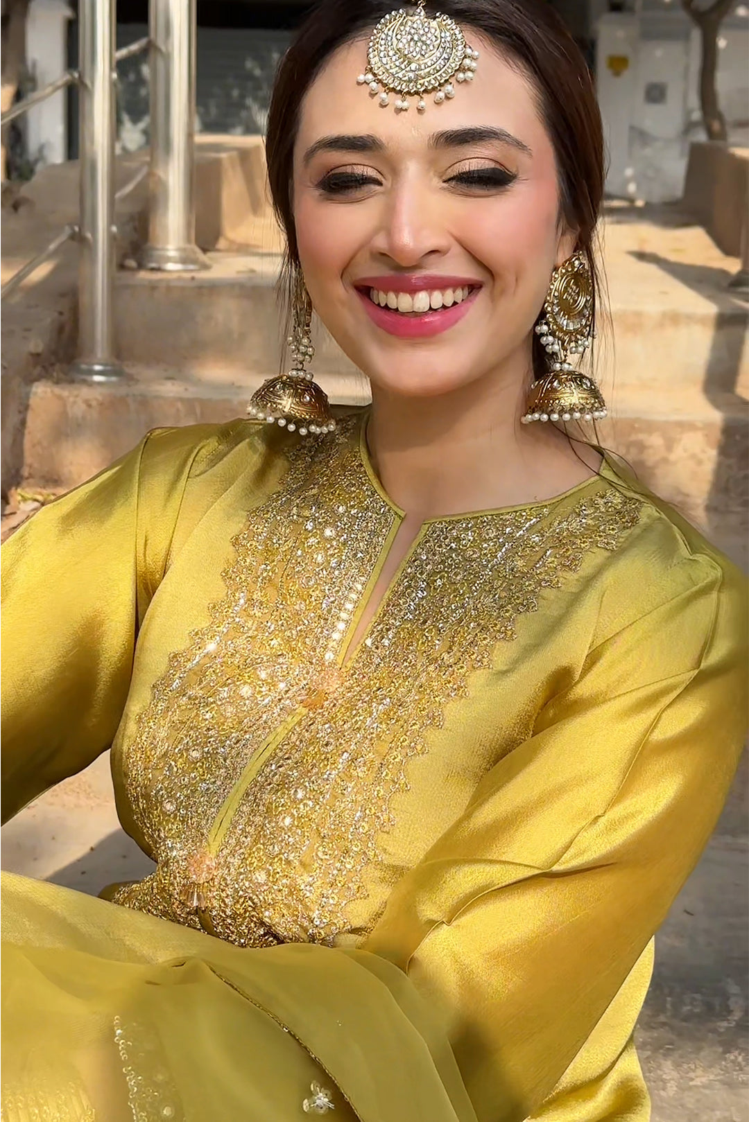 3 Piece - Embroidered Hand Embellished Premium Pure Silk Suit LFP1144