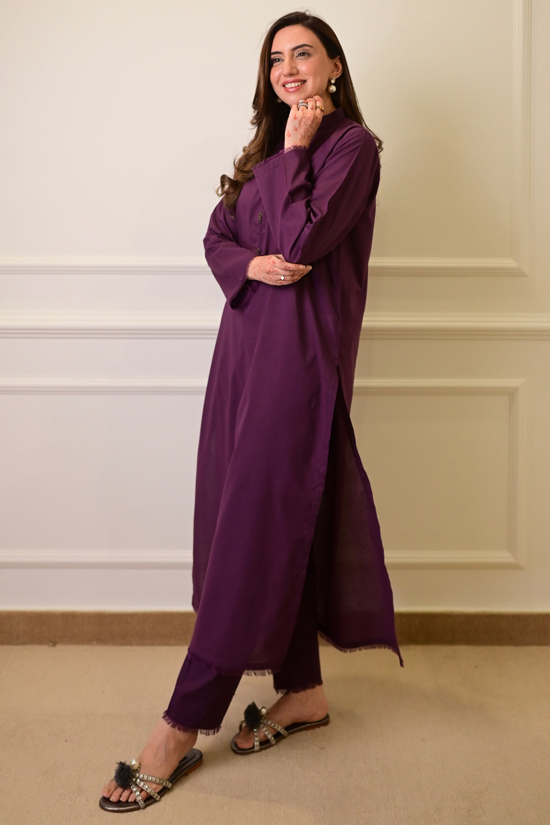 purple lawn dress Purple Embroidered Lawn Miraas