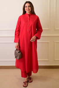 2 Piece - Lawn Suit CT011 Red