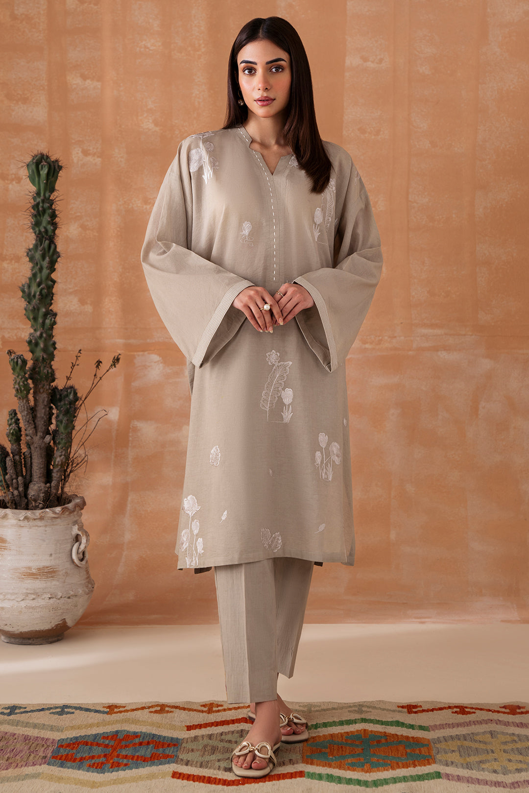 2 Piece - Embroidered Lawn  Suit P1037