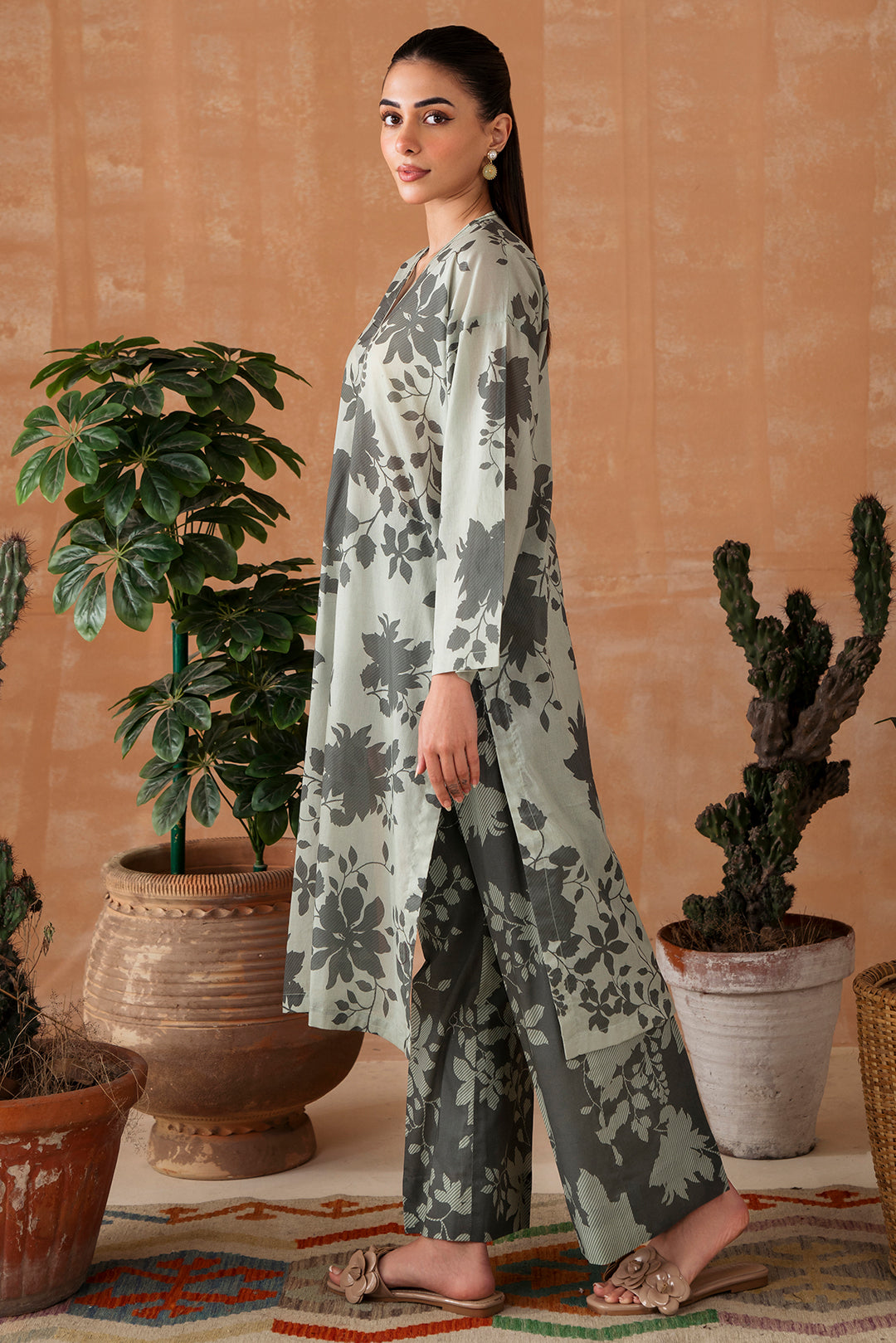 2 Piece - Digital Printed Lawn Texture Suit P1089