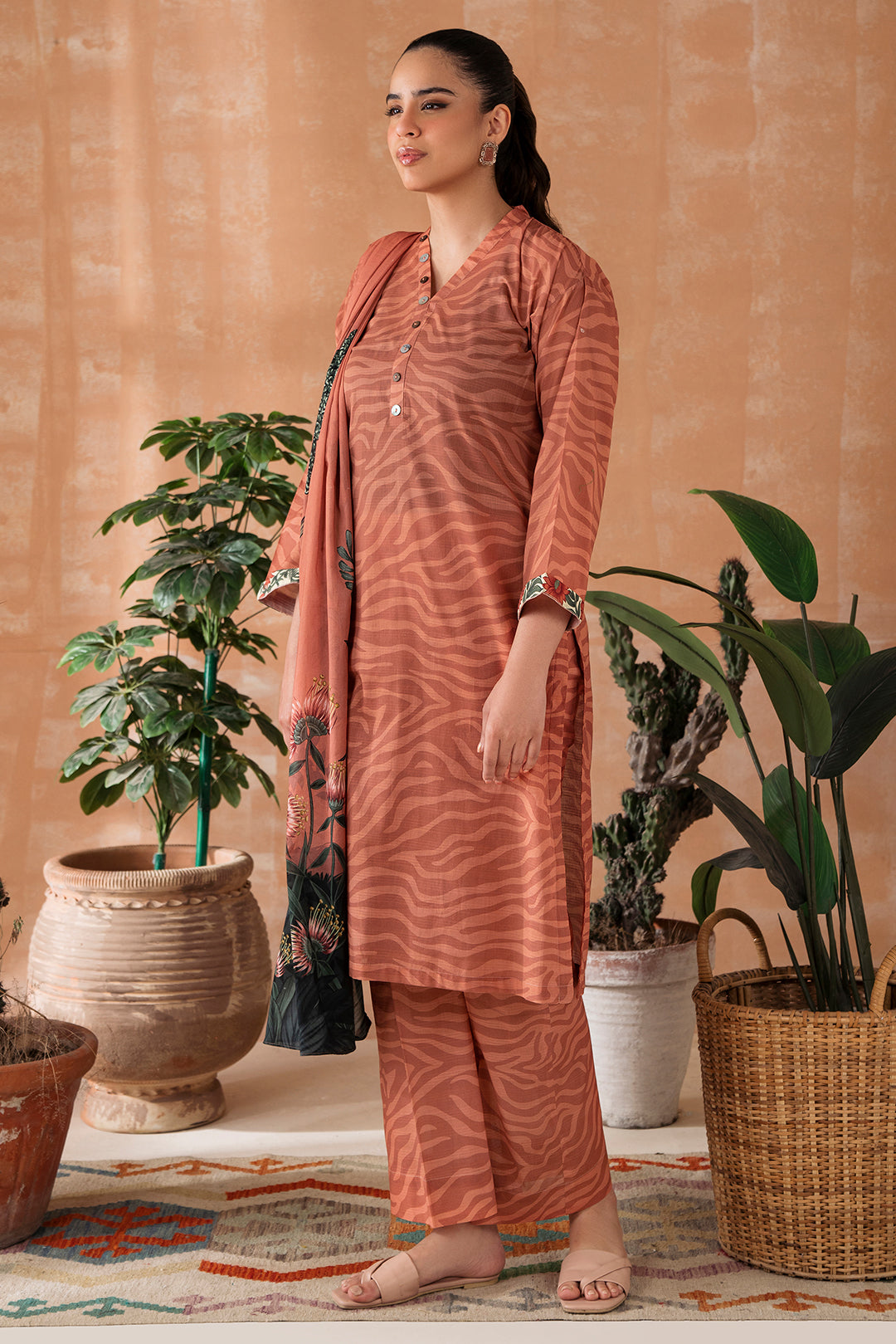 3 Piece - Digital Printed Textured Lawn Suit P1048A