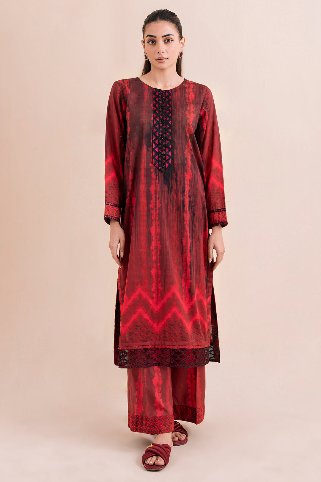 2 Piece - Embroidered Textured Lawn  Suit P1041A