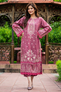 2 Piece - Embroidered Yarn Dyed Suit P0875