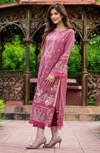 2 Piece - Embroidered Yarn Dyed Suit P0875