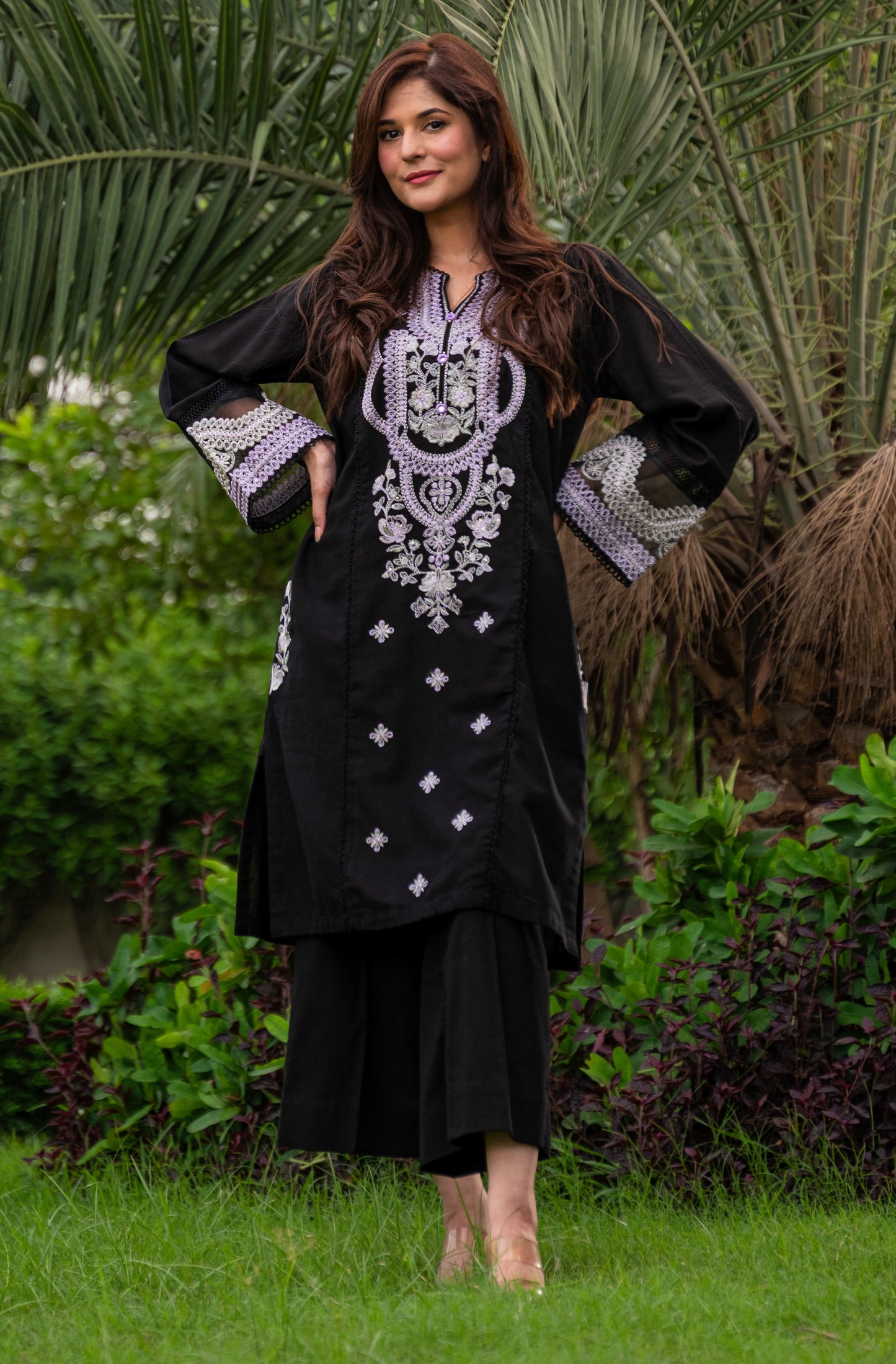 2 Piece - Embroidered Khaddar Suit P0877