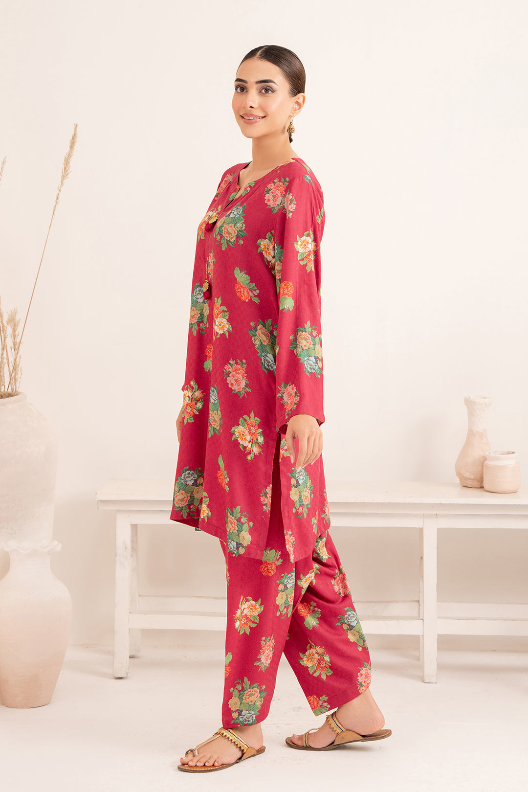 2 Piece - Digital Printed Linen Suit P001202