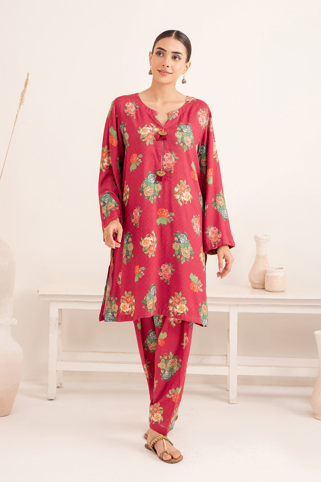 2 Piece - Digital Printed Linen Suit P001202