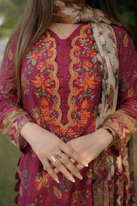 3 Piece - Embroidered Digital Printed Lawn Suit P001245