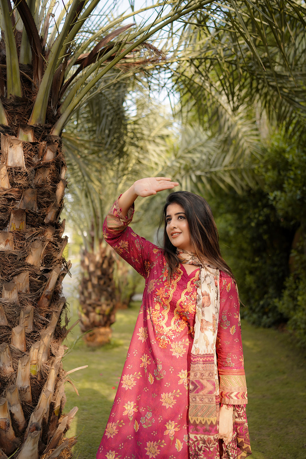3 Piece - Embroidered Digital Printed Lawn Suit P001245