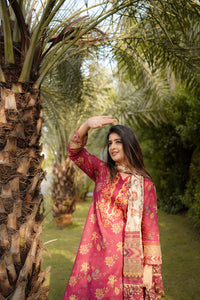 3 Piece - Embroidered Digital Printed Lawn Suit P001245