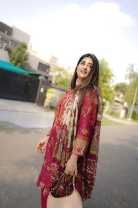 3 Piece - Embroidered Digital Printed Lawn Suit P001245