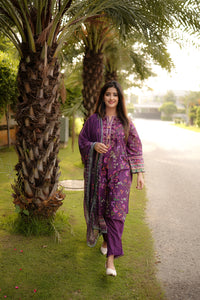 3 Piece - Embroidered Digital Printed Lawn Suit P001246