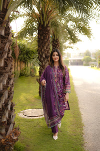 3 Piece - Embroidered Digital Printed Lawn Suit P001246