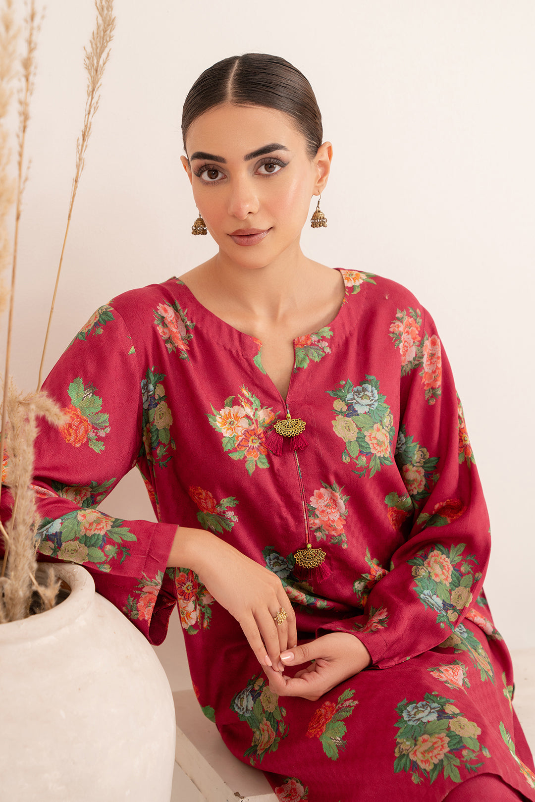 2 Piece - Digital Printed Linen Suit P001202