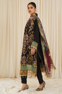 3 Piece - Embroidered Raw Silk Suit L0773
