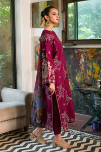 3 Piece - Dyed Embroidered Shamoz Silk Suit L0782