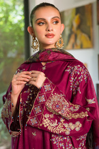 3 Piece - Dyed Embroidered Shamoz Silk Suit L0782
