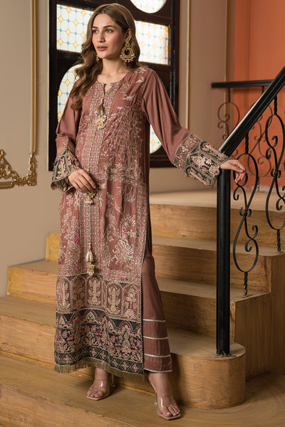 2 Piece - Dyed Embroidered Raw Silk Suit L0787