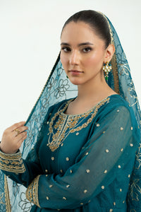 2 Piece - Embellished Embroidered Cotton Khadi Net Suit LFP1132