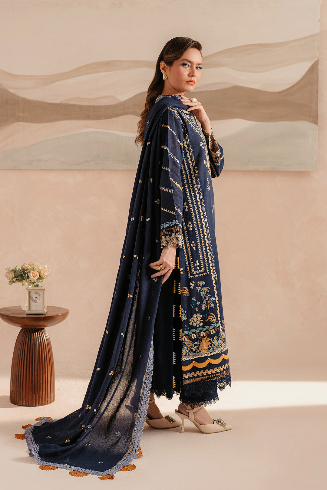 3 Piece - Embroidered Khaddar Suit LU01191