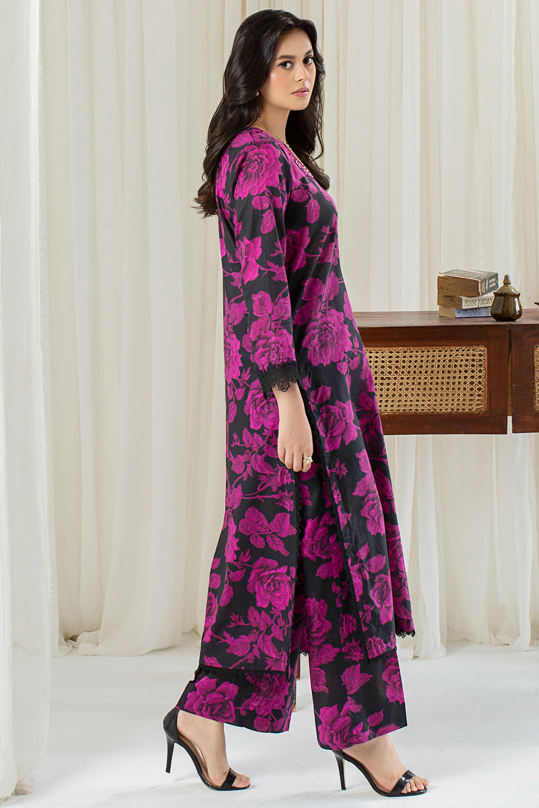 2 Piece - Embroidered Digital Printed Lawn Suit P001141