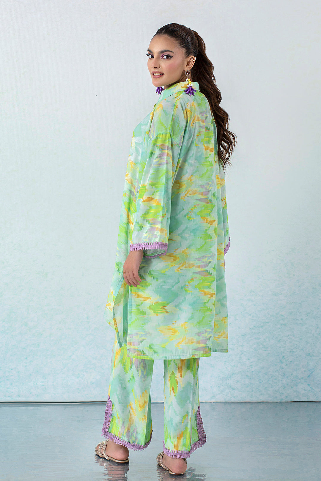 2 Piece - Digital Printed Lawn Silk Suit P001150