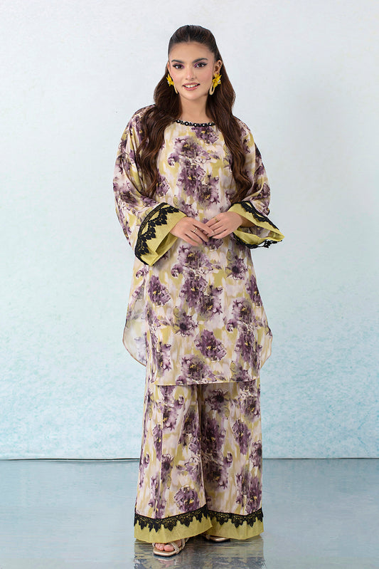 2 Piece - Digital Printed Lawn Silk Suit P001152