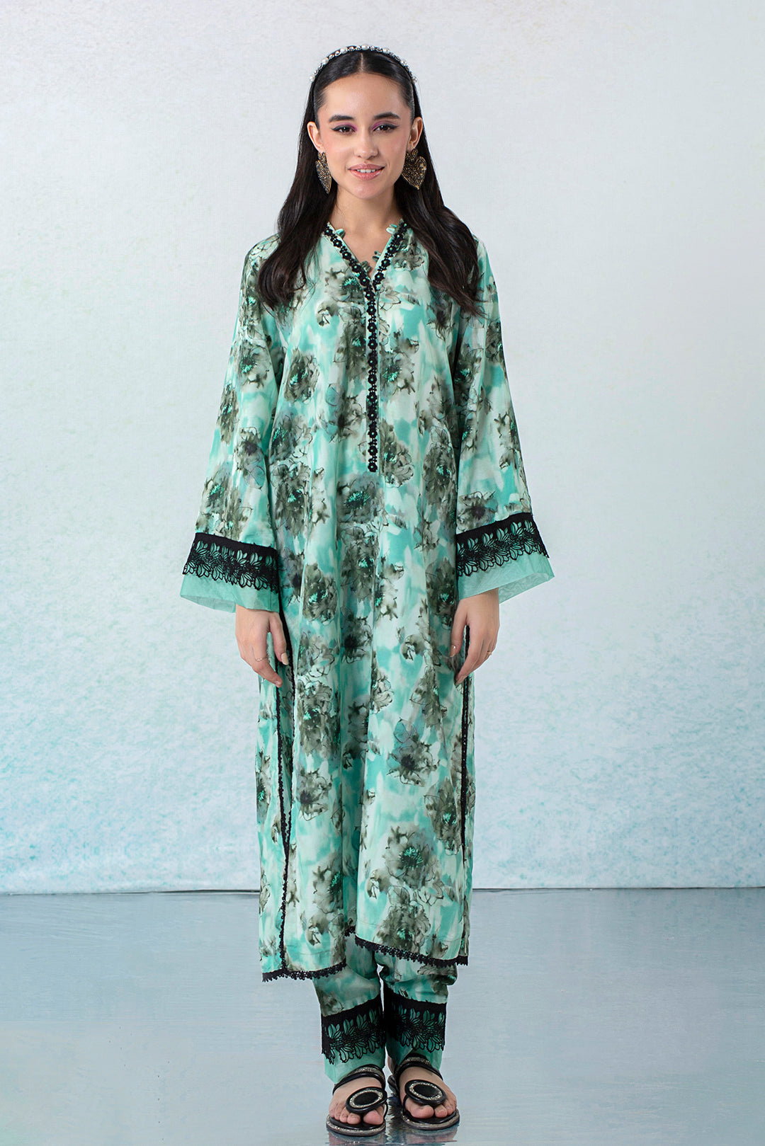 2 Piece - Digital Printed Lawn Silk Suit P001153 (SO)