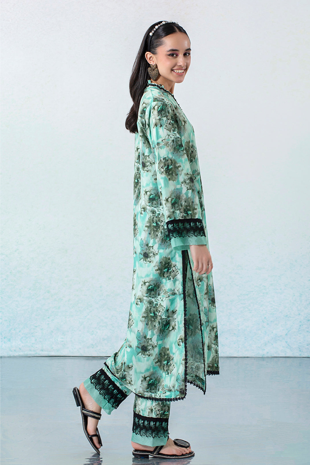 2 Piece - Digital Printed Lawn Silk Suit P001153 (SO)