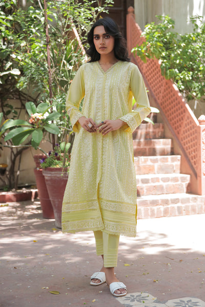 2 Piece - Dyed Embroidered Cambric Suit P0098 (SO)
