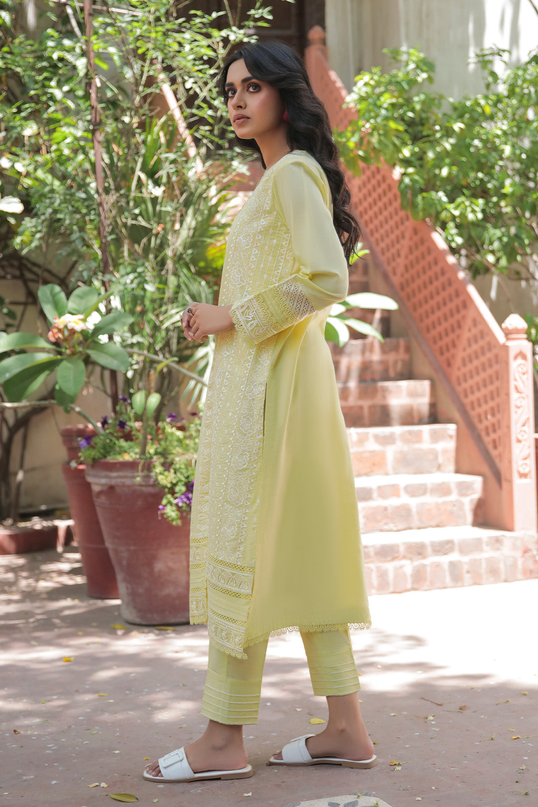 2 Piece - Dyed Embroidered Cambric Suit P0098 (SO)