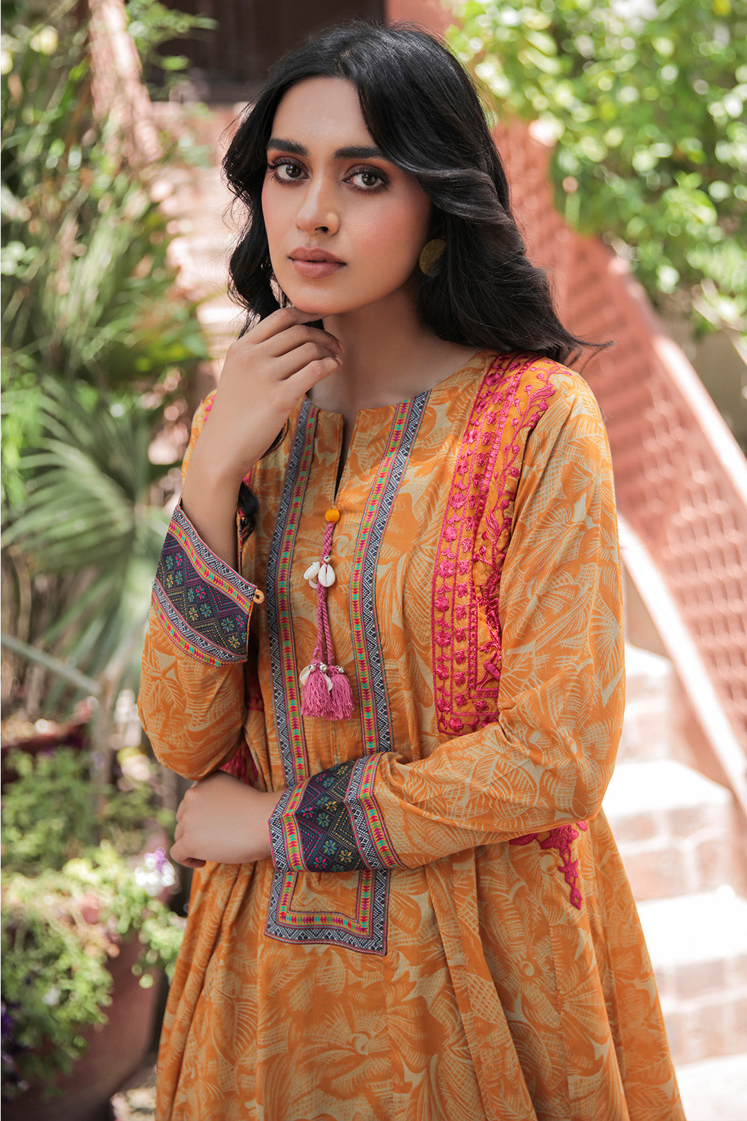 1 Piece - Embroidered Digital Printed Lawn Shirt P0106 (SO)