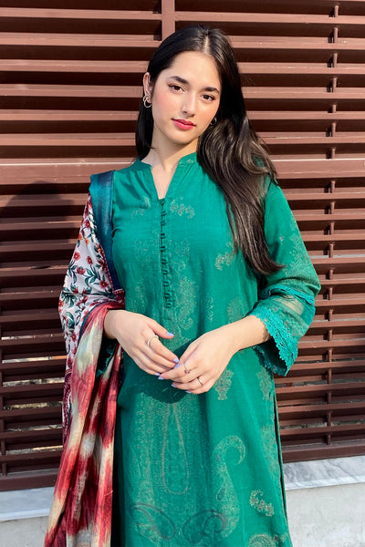 2 Piece - Dyed Embroidered Jacquard Suit P0275