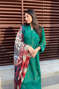 2 Piece - Dyed Embroidered Jacquard Suit P0275