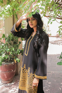 1 Piece - Dyed Embroidered Schiffli Lawn Shirt P0474 (SO)