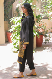 1 Piece - Dyed Embroidered Schiffli Lawn Shirt P0474 (SO)