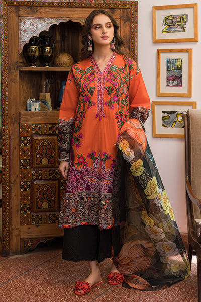 2 Piece - Embroidered Digital Printed Lawn Suit P0495 (SO)