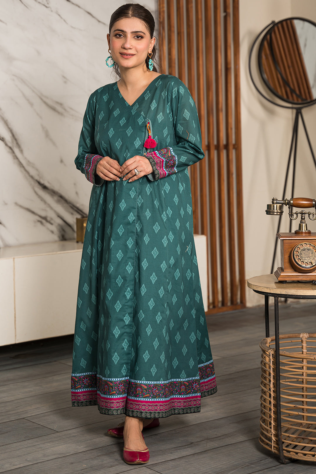 2 Piece - Digital Printed Cotton Cambric Suit P0501