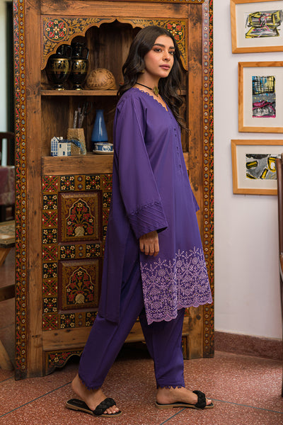 2 Piece - Dyed Embroidered Schiffli Lawn Suit P0523 (SO)