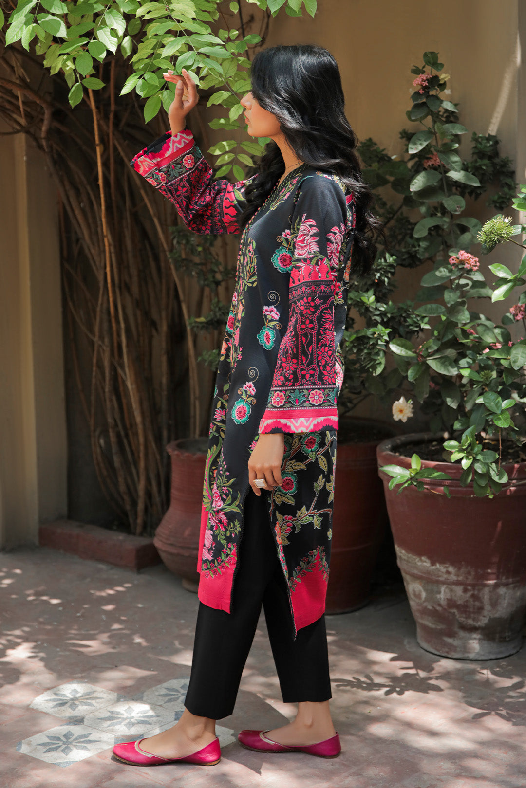 1 Piece - Embroidered Digital Printed Textured Lawn Shirt P0602 (SO)
