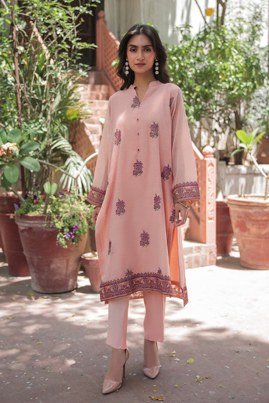 2 Piece - Dyed Embroidered Cotton Jelly Yarn Suit P0621 (SO)