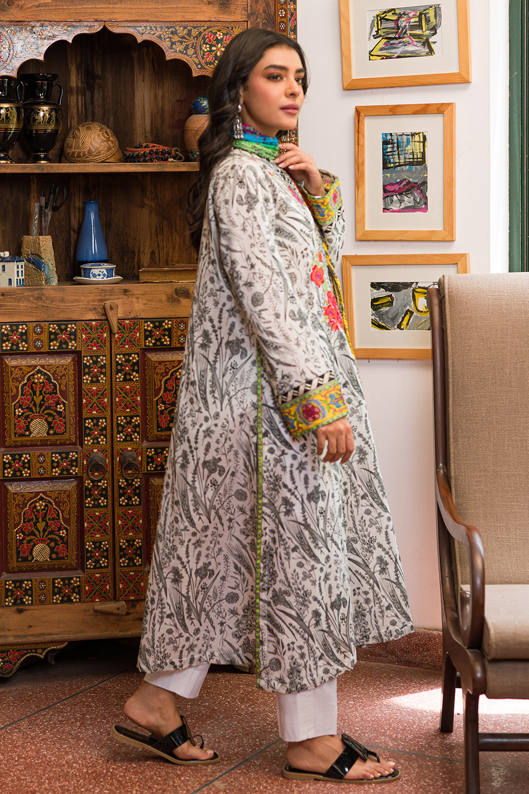 2 Piece - Embroidered Digital Printed Lawn Suit P0626