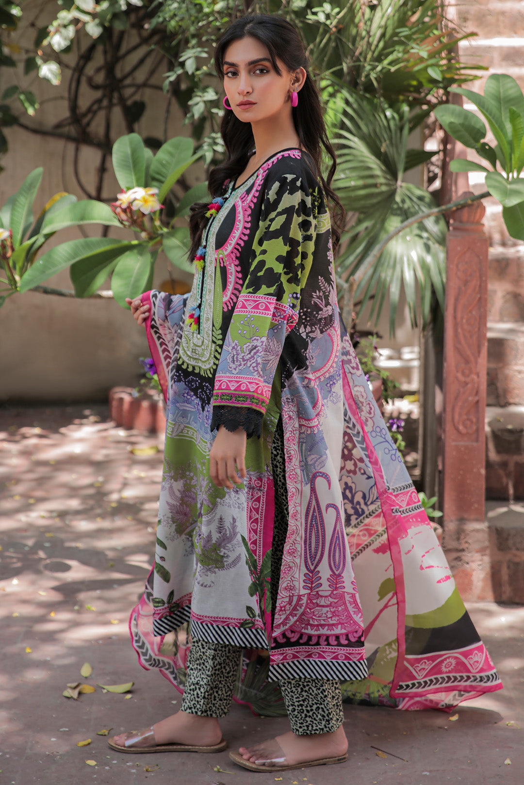3 Piece - Embroidered Digital Printed Textured Lawn Suit P0636