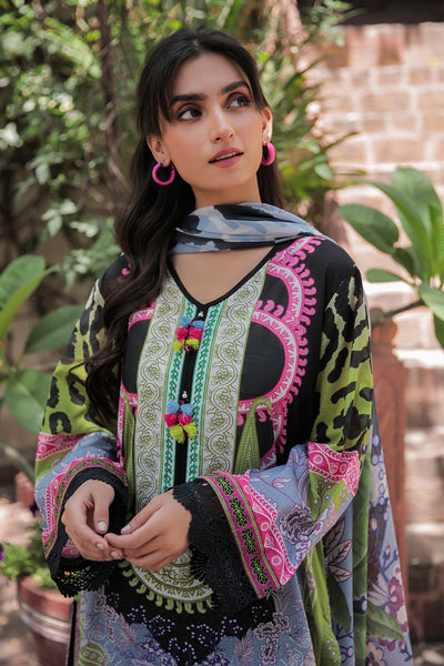 3 Piece - Embroidered Digital Printed Textured Lawn Suit P0636